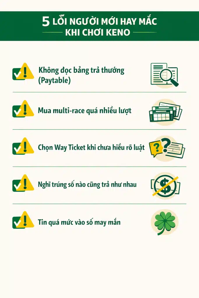 lỗi người mới thường gặp khi chơi Keno